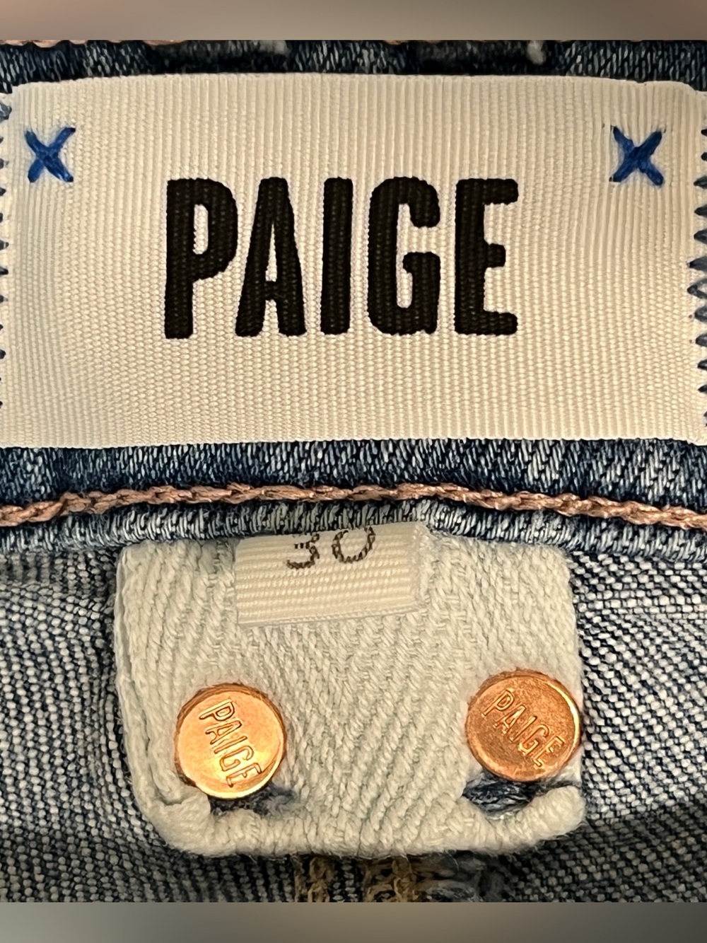 PAIGE Colette High Rise Crop Flare Raw Hem Jeans Light Wash Size 30 - Picture 9 of 16